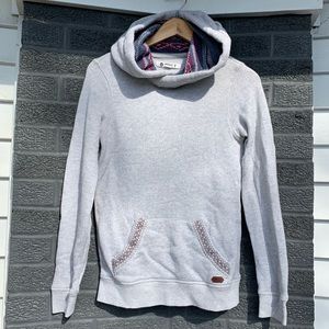 Roxy Light Grey Hoodie with Design Hood